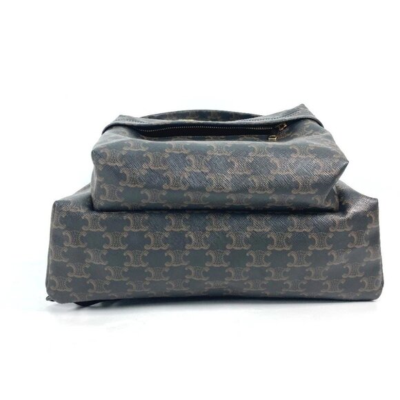 CELINE Bag Triomphe Backpack Leather Brown/Black - Picture 7 of 16